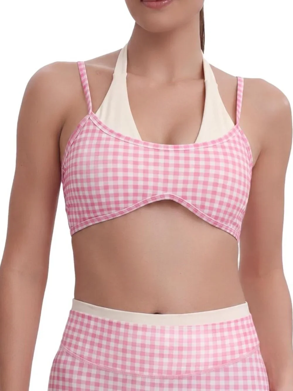 Dual Core Halter Sports Bra - Comfortable, Supportive Activewear for Fitness